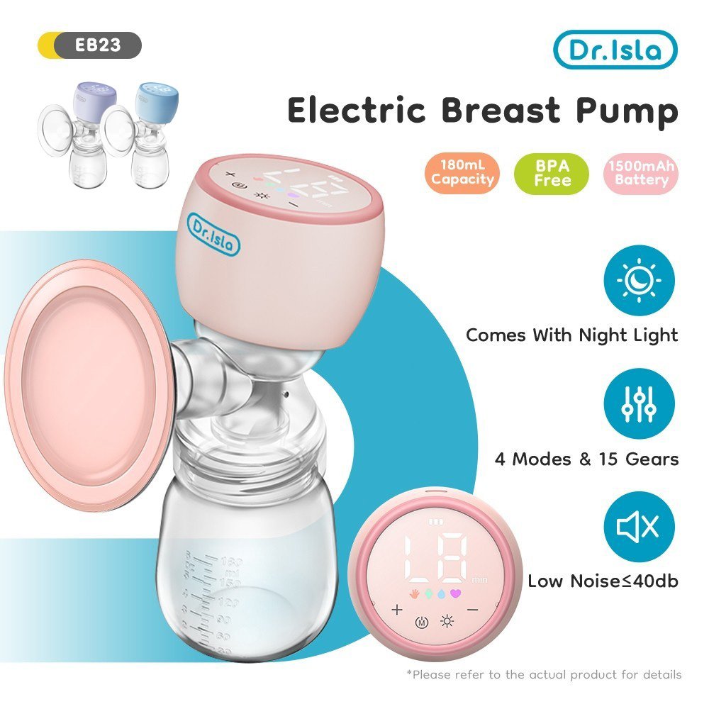 Dr.isla Pompa Asi Elektrik Fungsi Lampu Malam Alat Pumping Pompa Asi Portable BPA Free EB23
