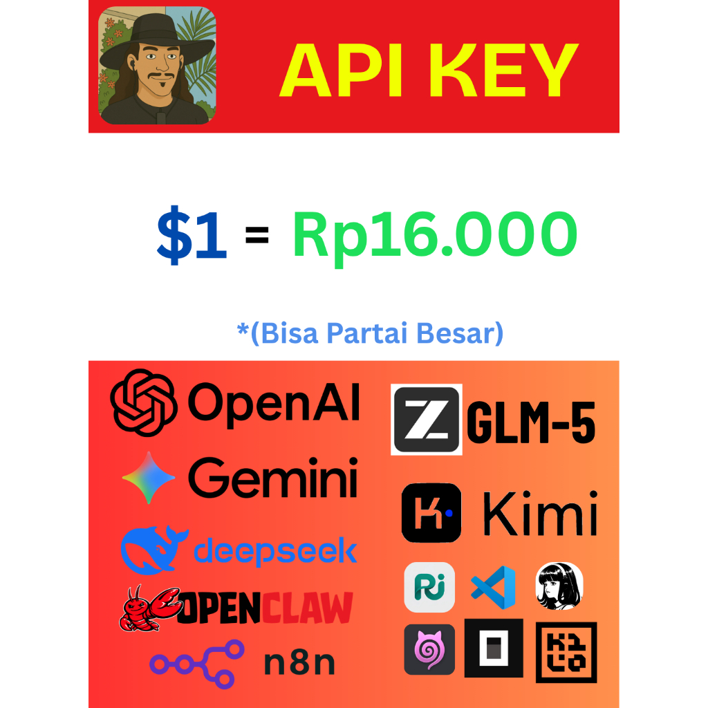 Api Key OpenClaw AI support Claude, OpenAI, Gemini, dan Deepseek, GLM-5, dll. By KoboiLLM, mirip Ope