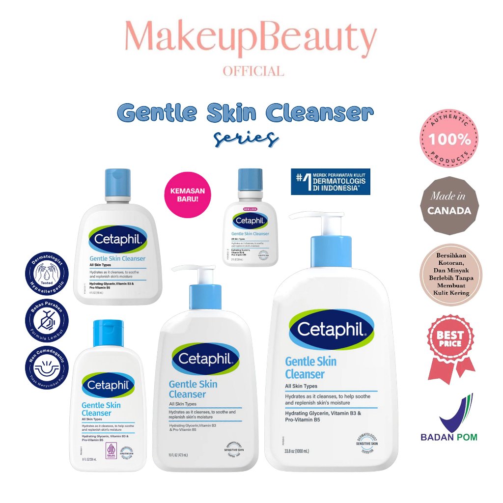 CETAPHIL Gentle Skin Cleanser (59ml / 118ml / 236ml / 473ml / 1000ml)