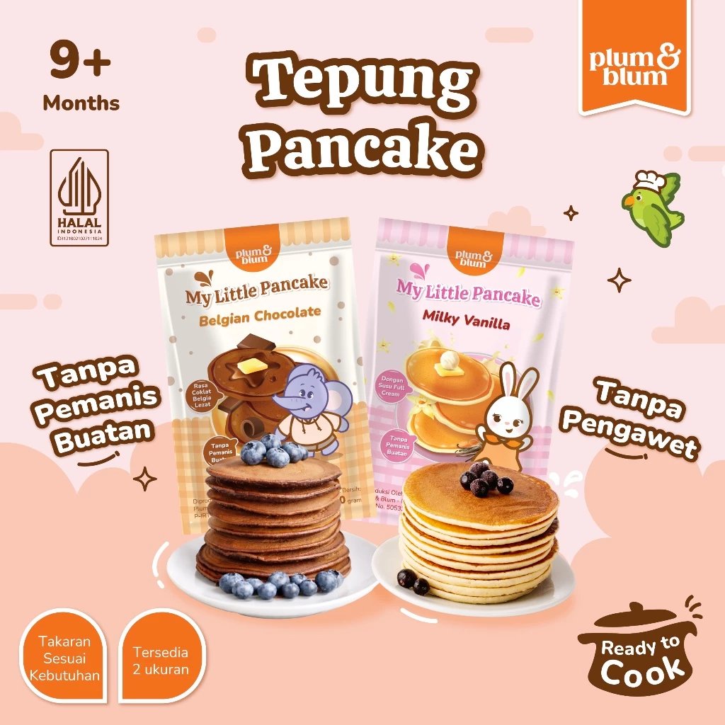 Tepung Pancake PLUM & BLUM Mix Chocolate / Vanilla / Pancake Plum Blum