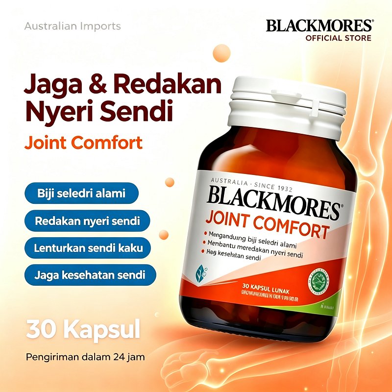 Blackmores Joint Comfort 30 Kapsul Lunak Suplemen Biji Seledri Alami JagaKesehatan Sendi Redakan Nye