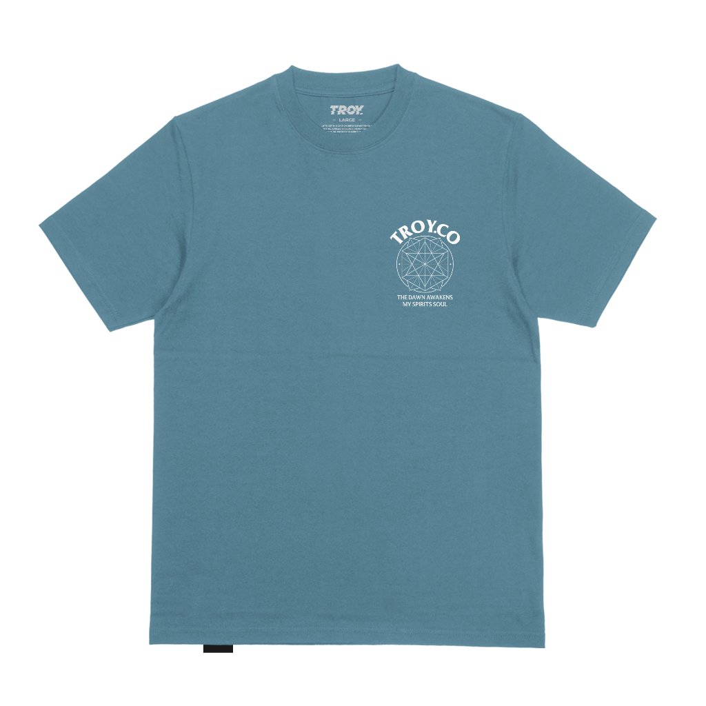 Troy Company T-Shirt Mineral Blue Dawn - Kaos Pria Lengan Pendek Biru Mineral MTD 3711