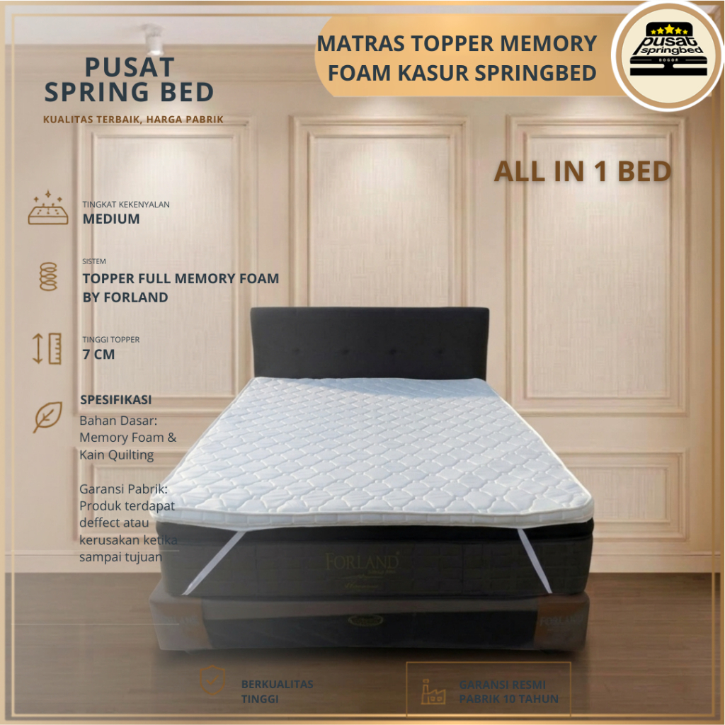 Matras Topper Memory Foam Kasur Springbed / Pelapis Kasur - Forland Topper Memory Foam