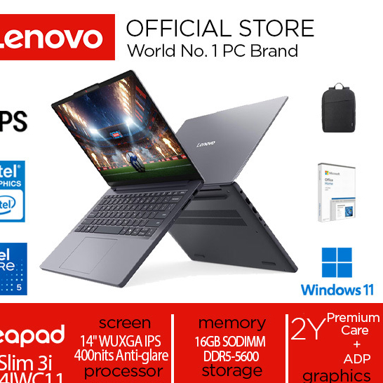 Lenovo IdeaPad Slim 3i 14IWC11 1PID Core 5 320 16GB 512GB 14" W11+M365+OH2024