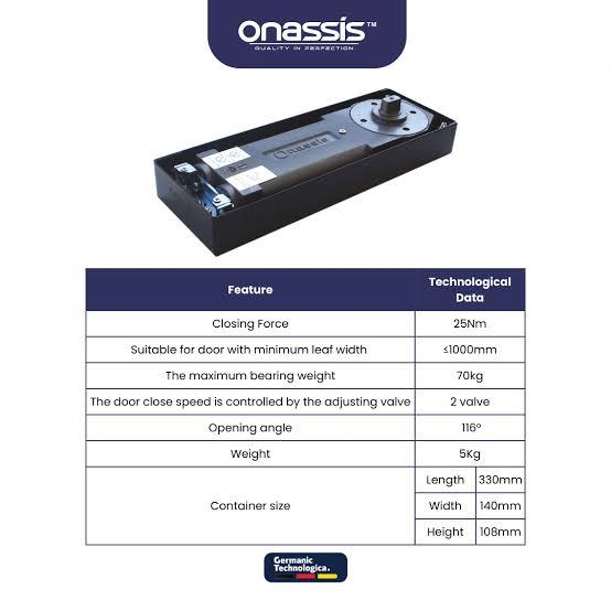 FLOORHINGE ONASSIS ENGSEL TANAM TIPE 84 PINTU TEMPRET