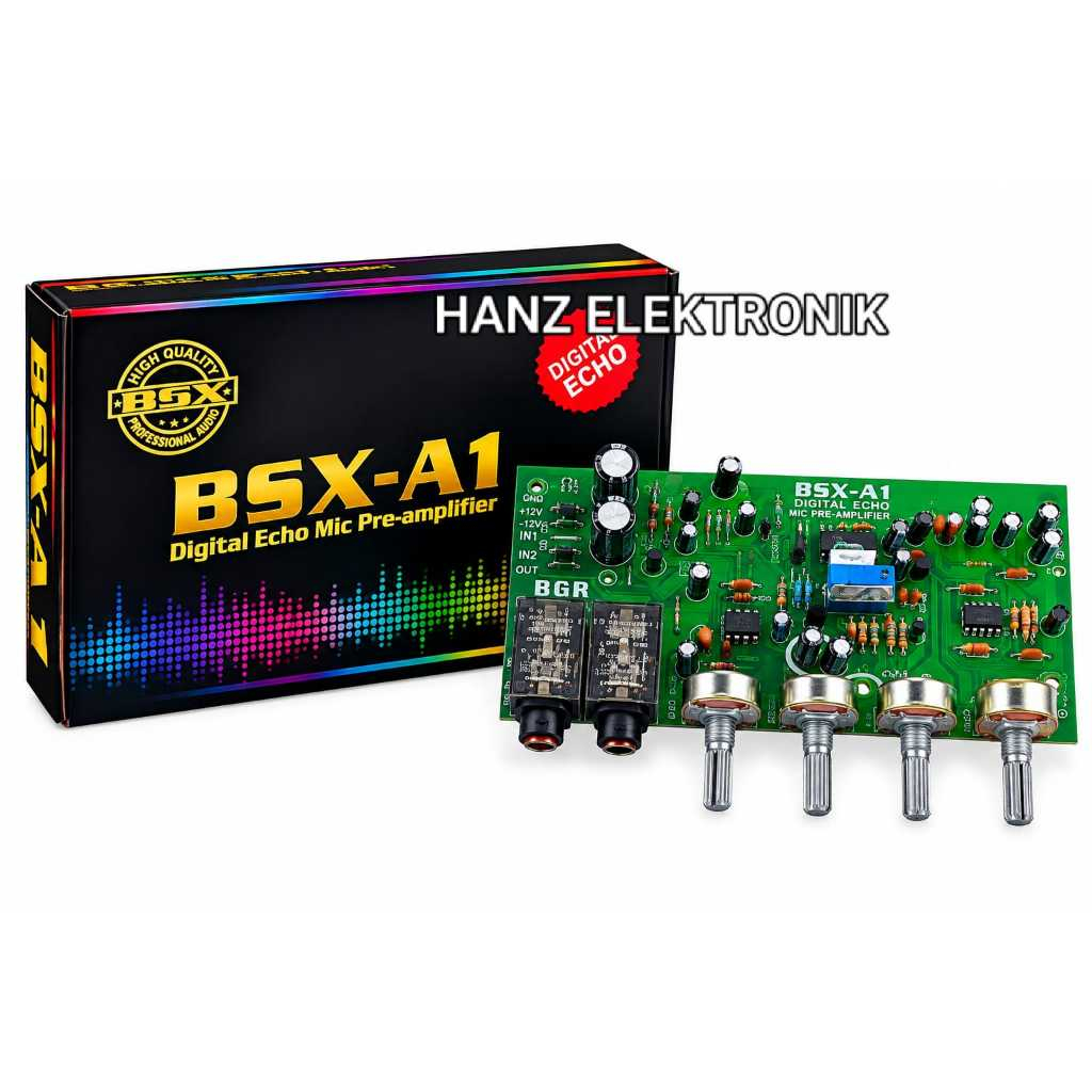 KIT Pre-amp Echo Mic Repeater Digital Echo Mic Amplifier Audio Tone Control BSX A1 2 Mic