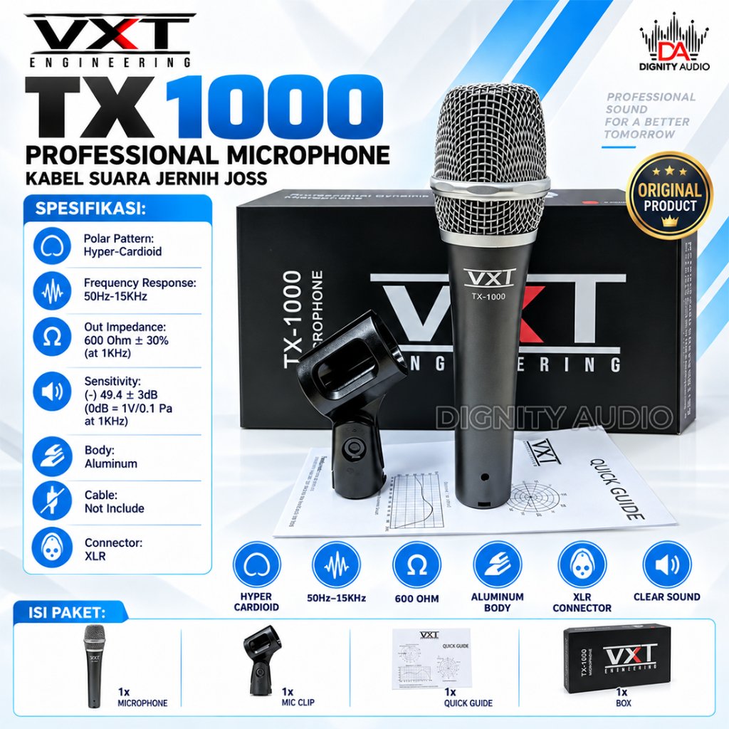 VXT TX1000 | TX 1000 Microphone Kabel Original