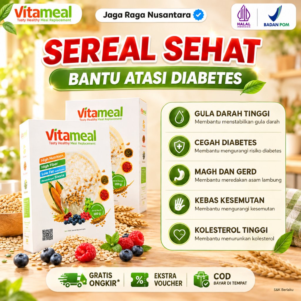 Vitameal Sereal Diet Sehat Ampuh Menurunkan Gula Darah Tinggi Menjaga Kadar Gula Stabil Mencegah Dia