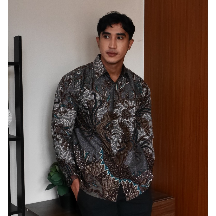 Hardi Batik - RIZKY | Kemeja Batik Pria Abu Abu
