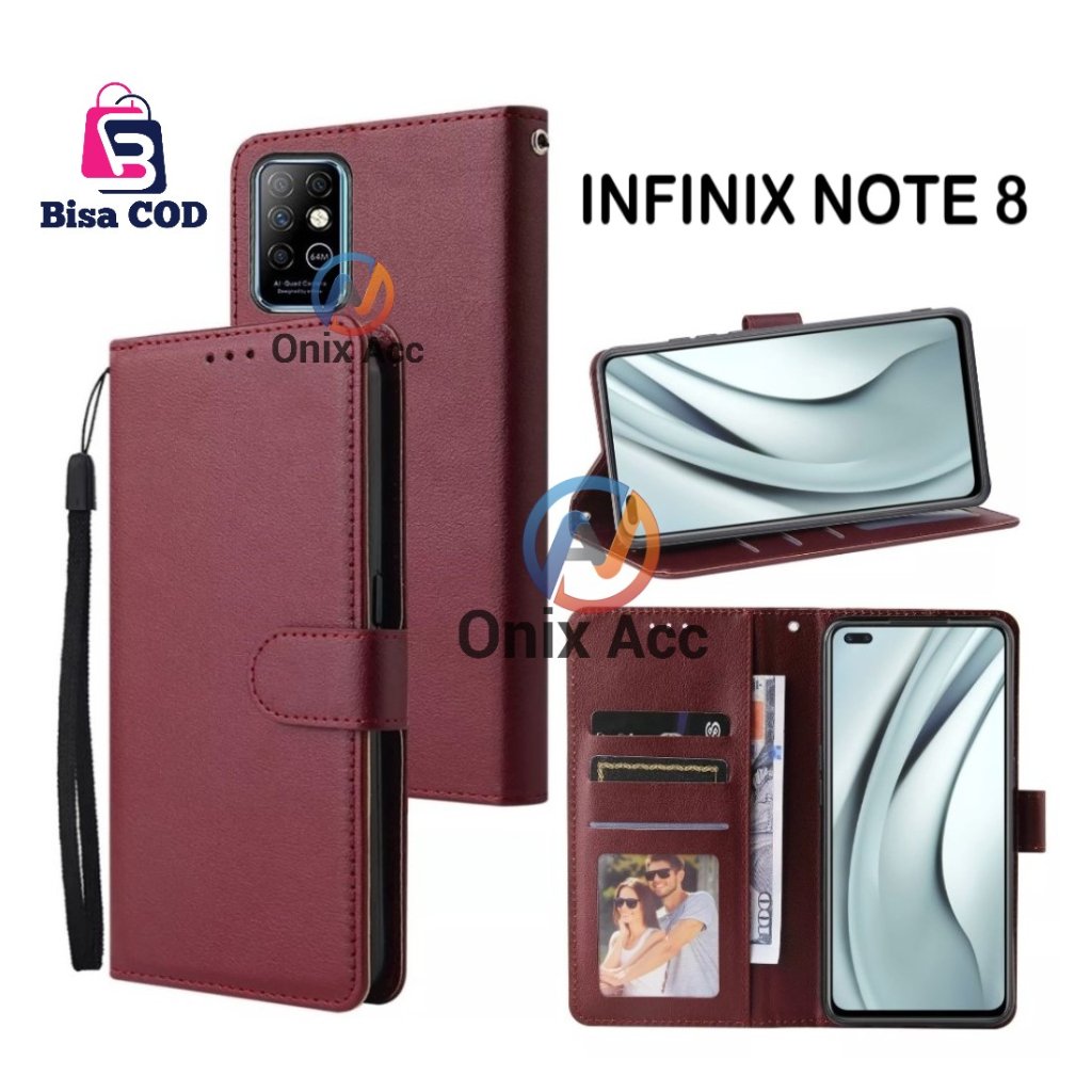 Flip Case INFINIX NOTE 8 Casing Dompet Kulit
