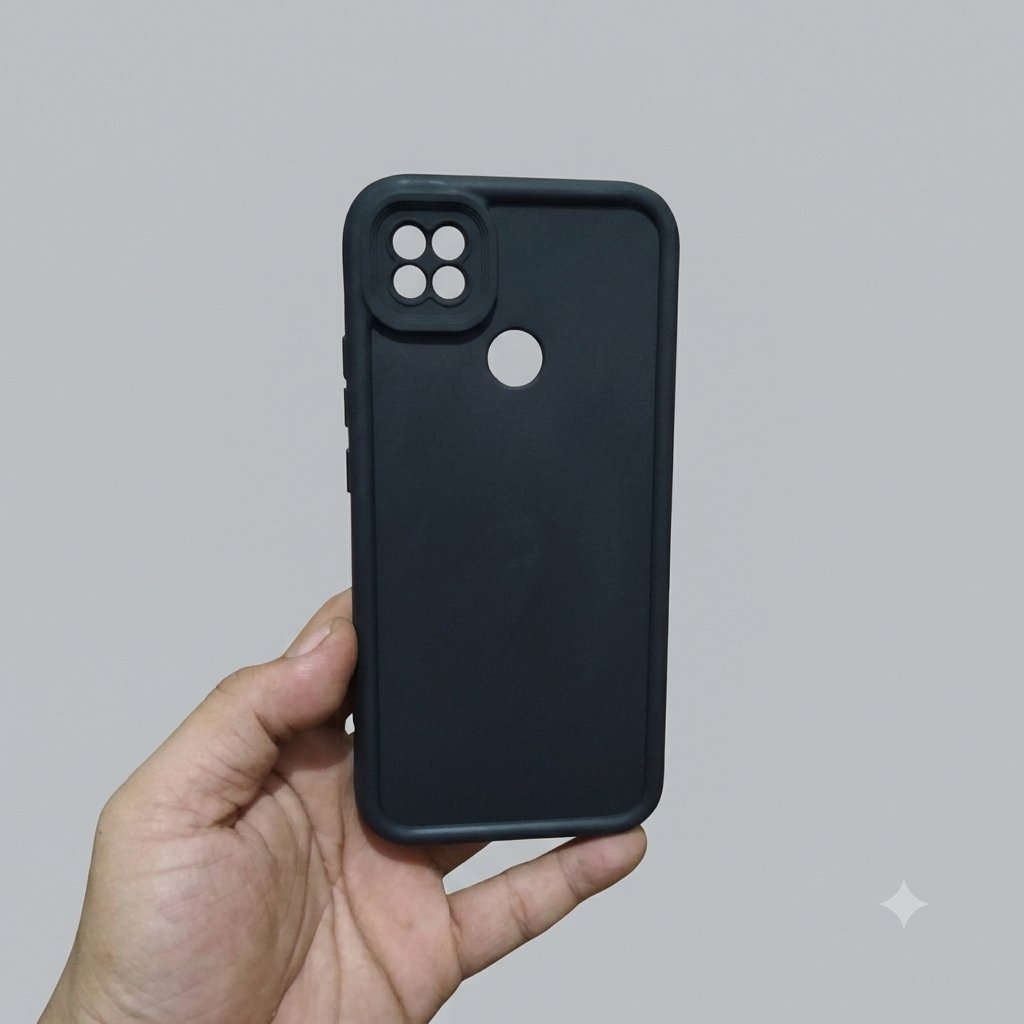 Xiaomi Redmi 9C 10A Poco C31 Case HP Matte Hitam Polos Presisi – Pelindung Kamera Belakang & Anti Se