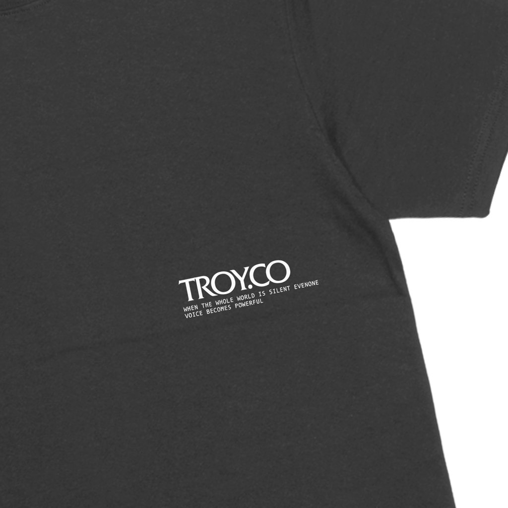 Troy Company T-Shirt Dark Grey Powerful Voice - Kaos Pria Lengan Pendek Abu Gelap MTD 3714