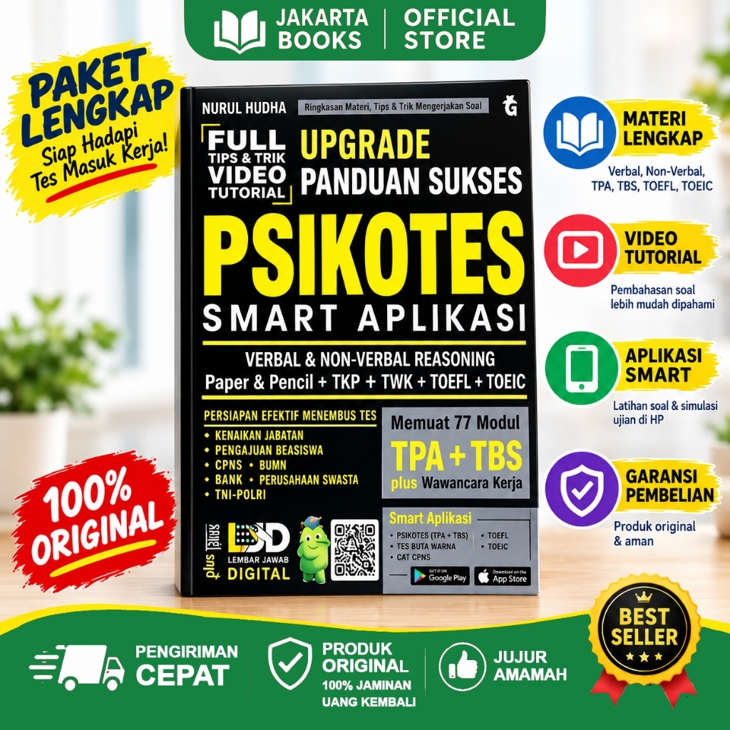 Buku Psikotes Smart Aplikasi Upgrade Panduan Sukses TPA TBS TKP TWK CPNS BUMN TNI Polri TOEFL TOEIC