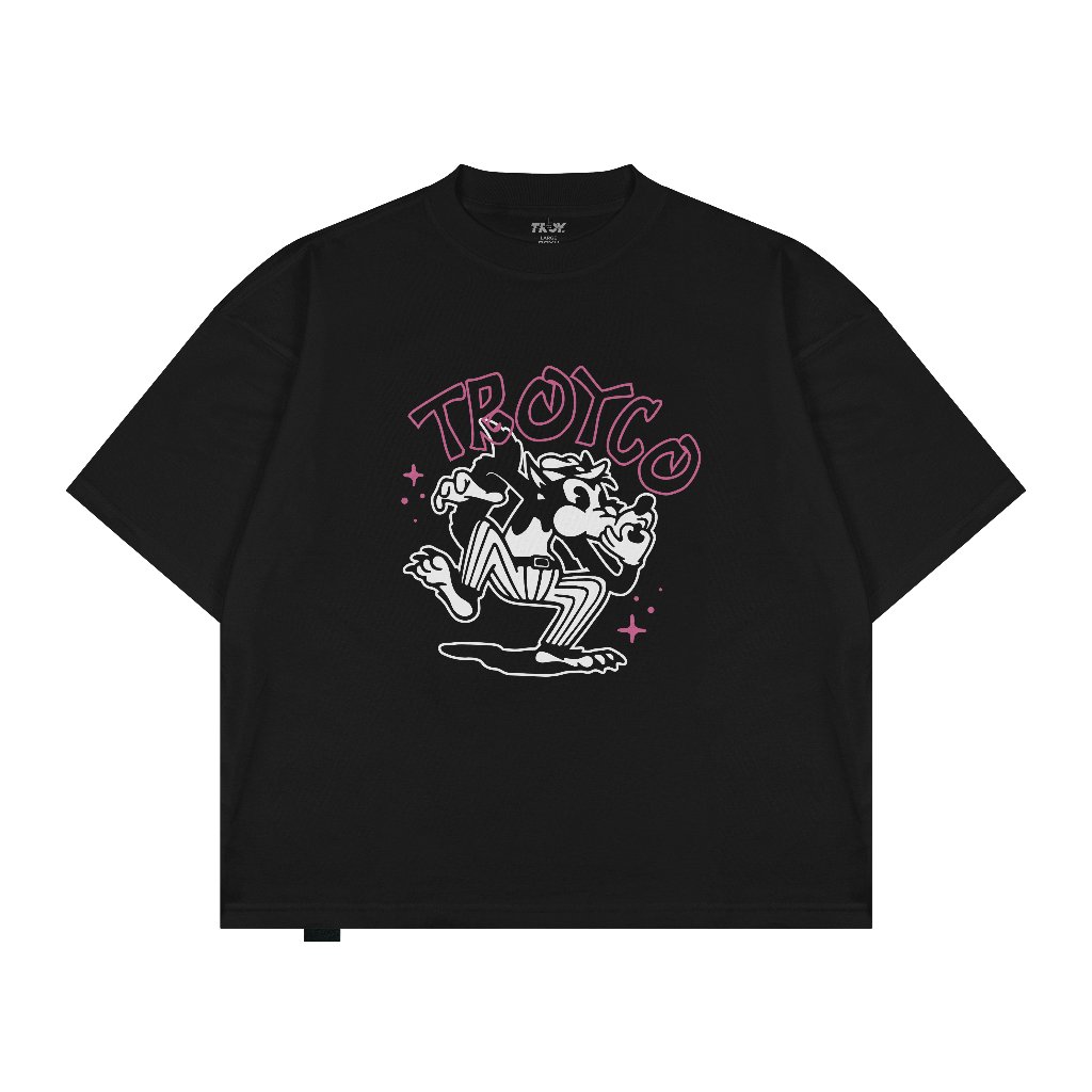 Troy Company Boxy Oversized T-Shirt Black Wolf Whistle - Kaos Boxy Oversize Hitam MBD 3718