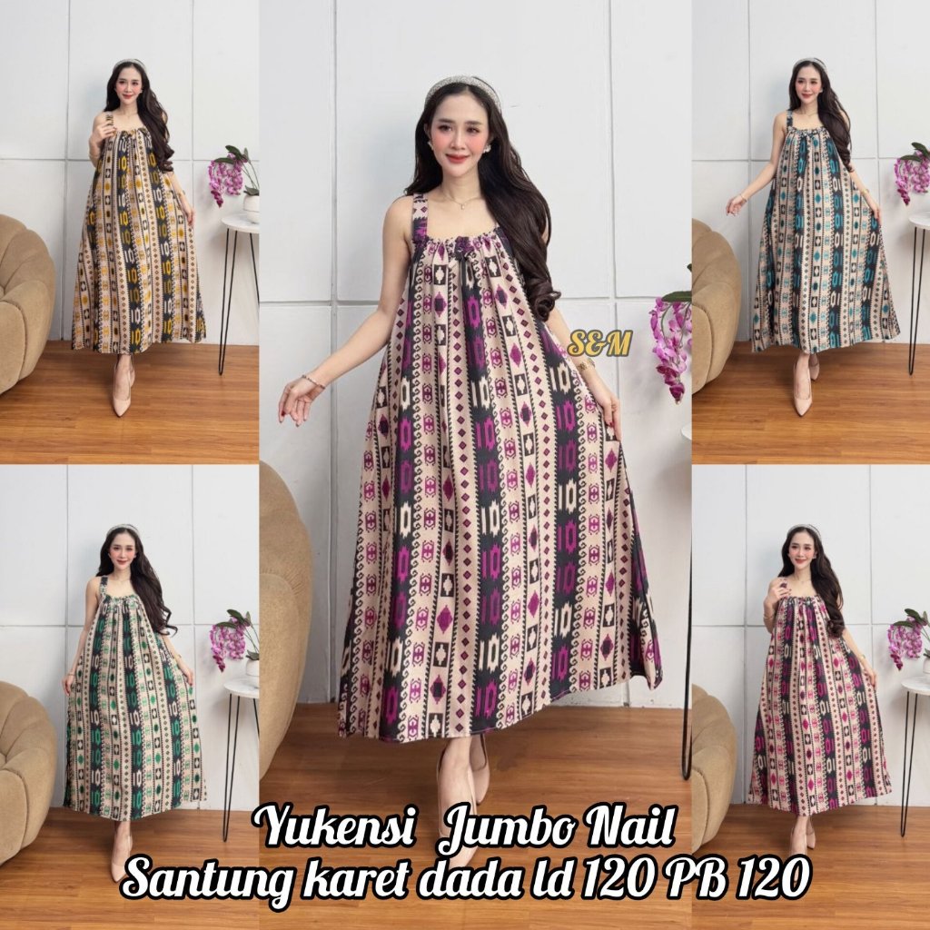 Daster Yukensi Murah Panjang Motif Etnik Garis Terbaru