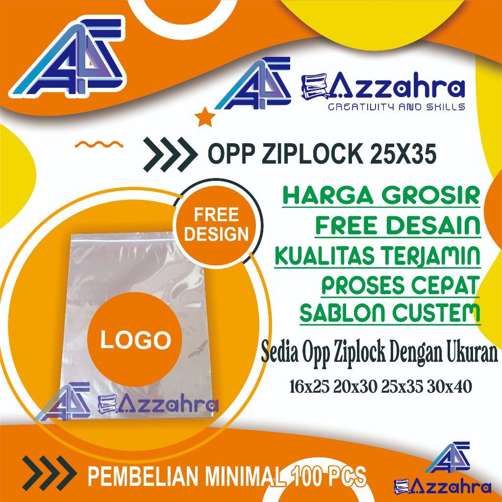 Sablon Plastik Ziplock 25x35  Plastik Klip Ziplock