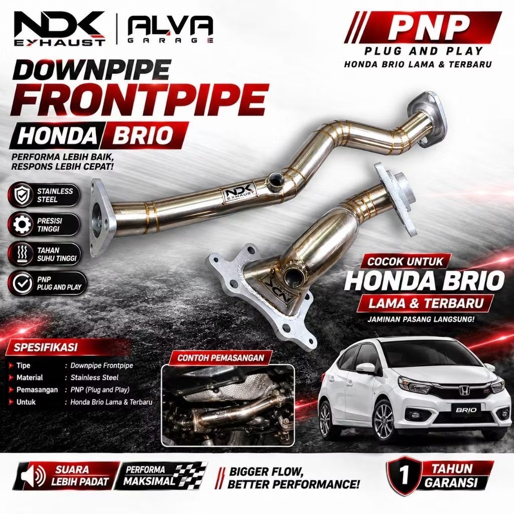 KNALPOT BRIO DOWNPIPE FRONTPIPE RACING NDK KNALPOT MOBIL RACING BRIO MERK NDK EXHAUST