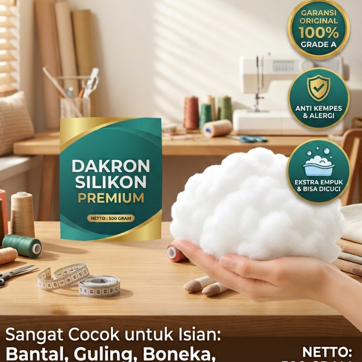Dakron / Silikon Grade A Harga Grosir 500Gram Dakron Silicon Dacron Silikon Kwalitas Premium