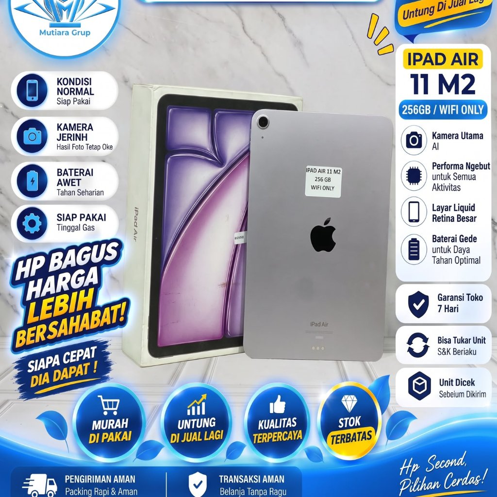 Apple Pad Air 11 M2 128GB I 256GB Ibox Wifi Only ( SECOND )