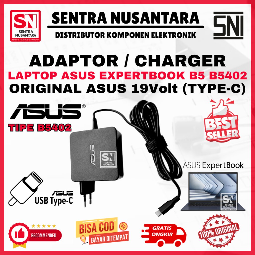 Adaptor Charger Laptop ASUS EXPERTBOOK B5 B5402 Series | Adaptor Laptop ASUS EXPERTBOOK B5 B5402 Ser