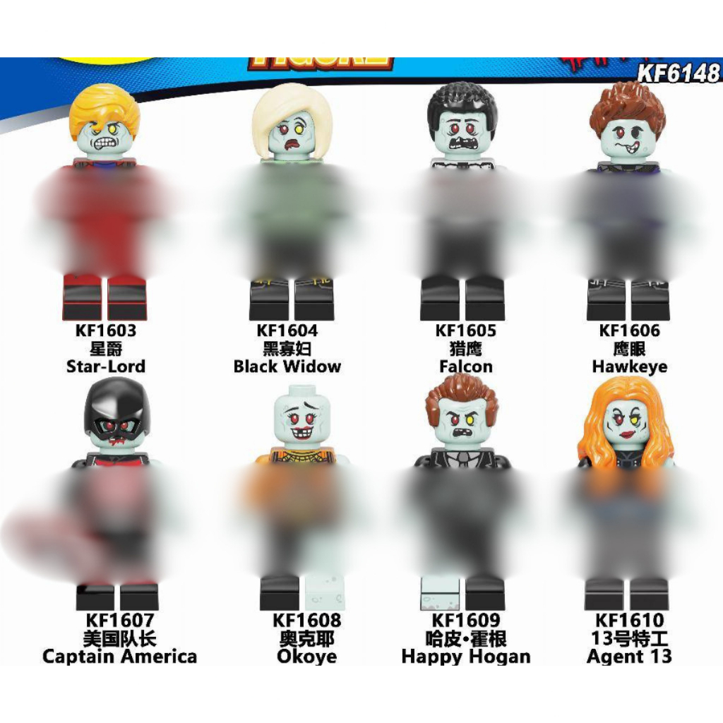 Mainan KF6148 Zombie Sharon Carter Happy Hogan Okoye US Agent Hawkeye Falcon Black Widow Star Lord