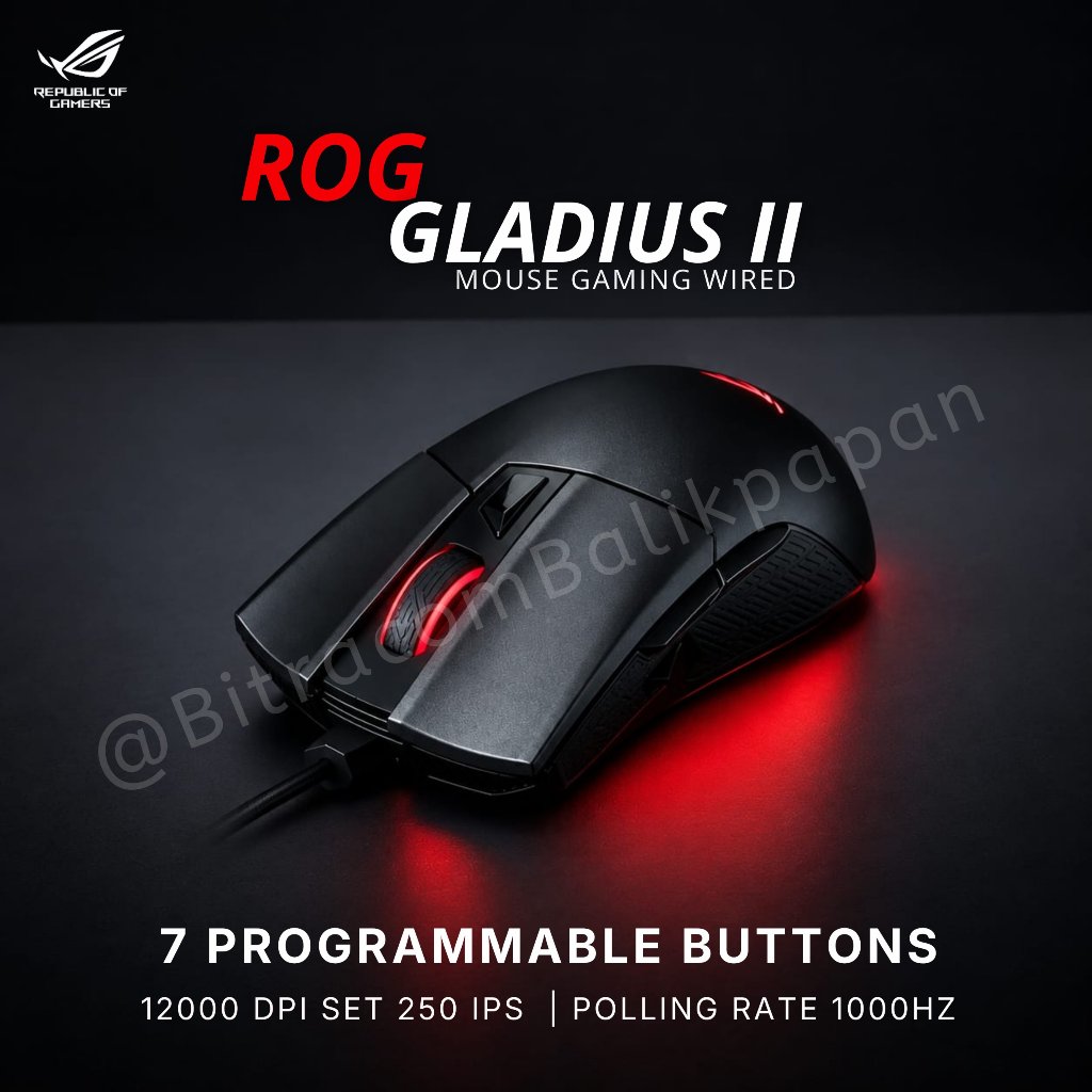 Mouse ROG - Gladius II - Mouse Gaming Wired 12000 dpi