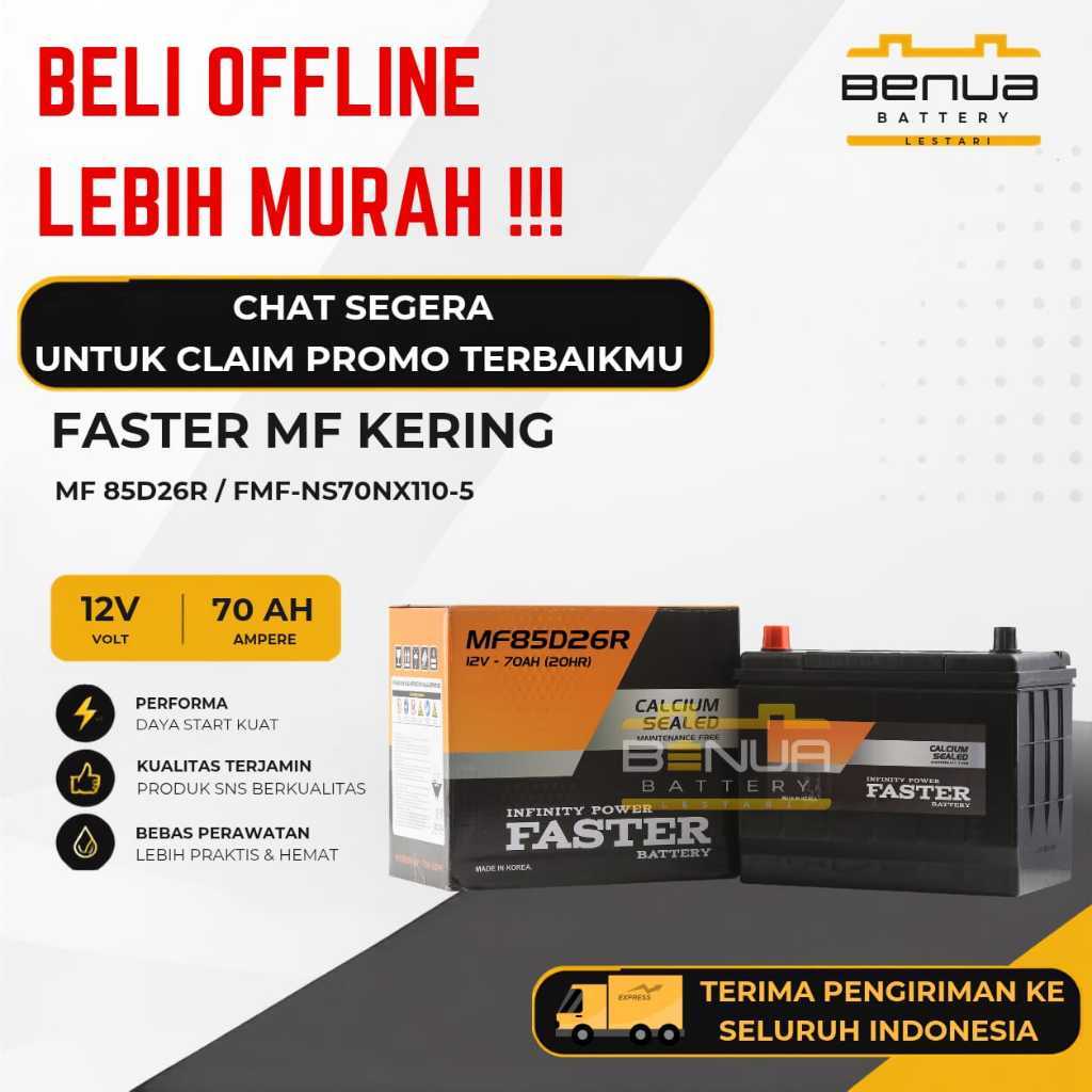 Aki Faster KERING 85D26R / Aki NS70 / Aki NX110-5 / Aki Mobil 12V 70Ah Maintenance Free Original