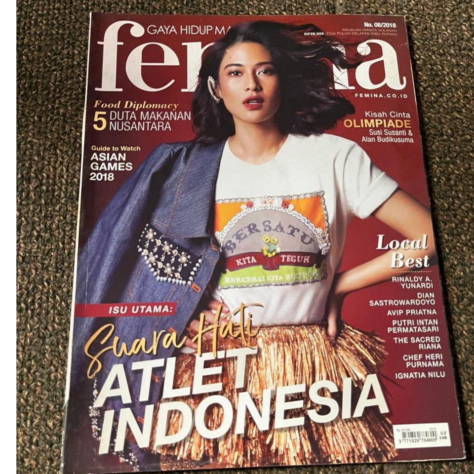 Buku Majalah Femina No. 08/2018 Gaya Hidup Wanita Dian Sastrowardoyo Ibnu Sutowo Pertamina Hotel Sul