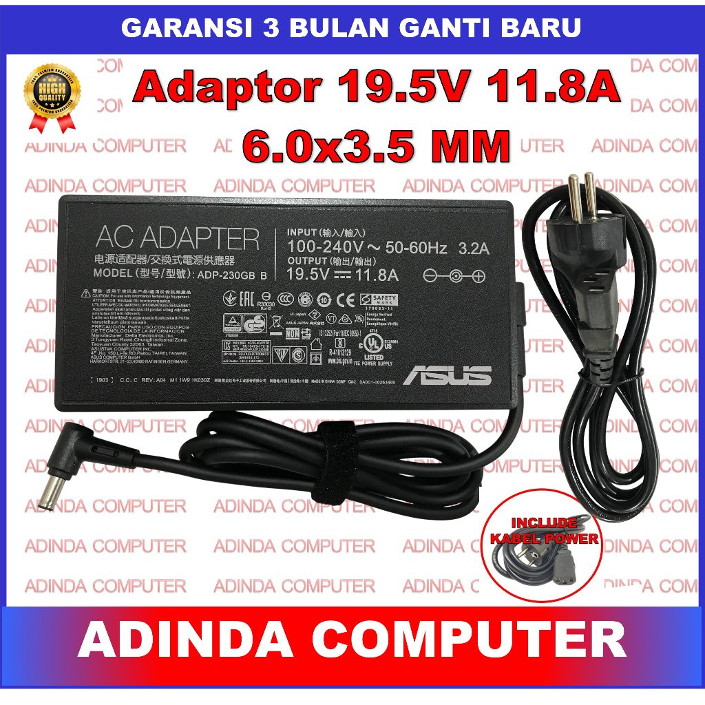 Adaptor Asus ROG 19.5V 11.8A 230W 6.0x3.7mm ADP-230GB