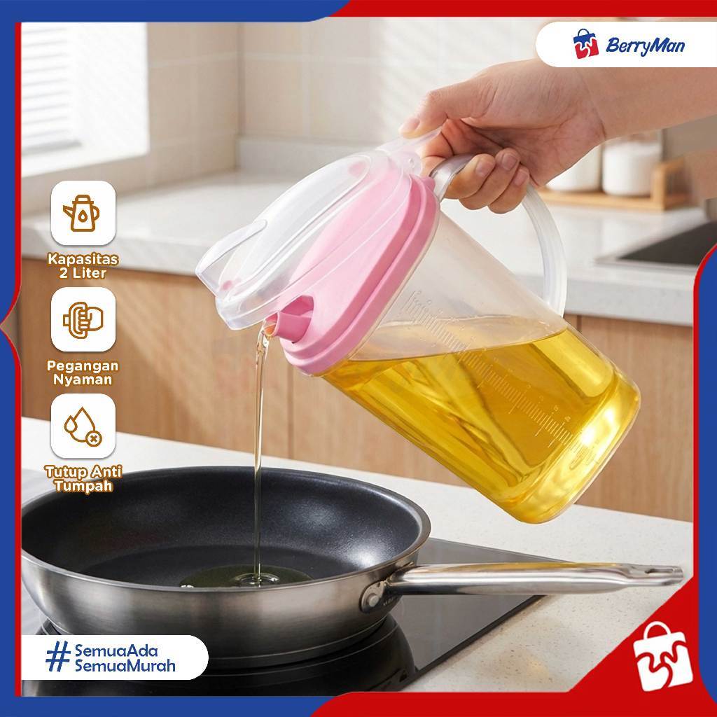 Tempat Minyak Goreng 2 Liter Anti Tumpah Kimplast Oil Jug Sally Monochrome Tahan Panas BPA Free