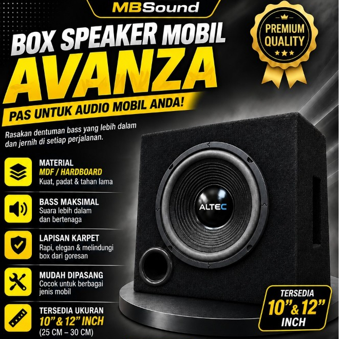 MBSound Box speaker avanza 10",12” in inch mobil woofer subwoofer Bass empuk bahan partikel board ke