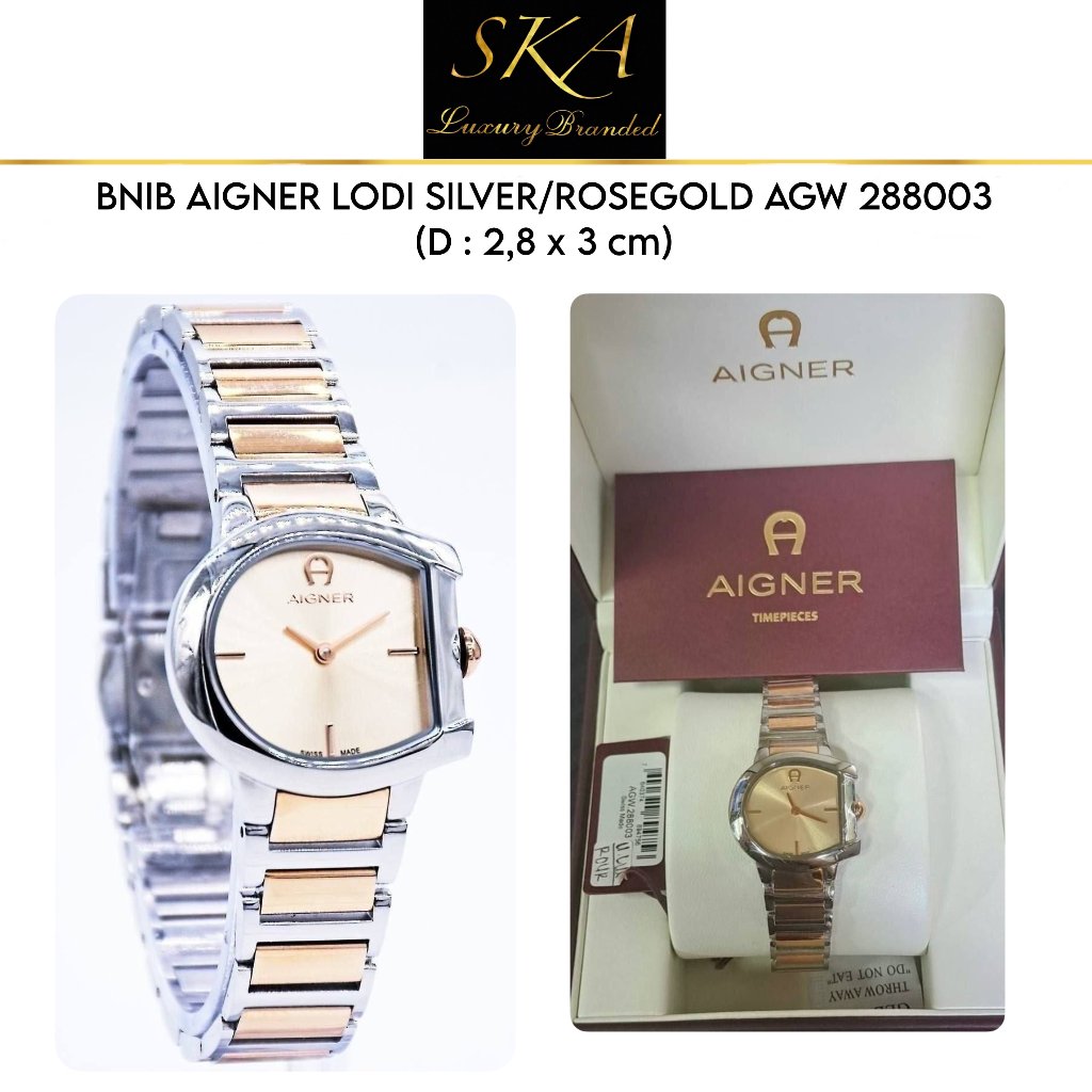 WATCH AUTHENTIC AIGNER LODI SILVER/ROSEGOLD AGW 288003