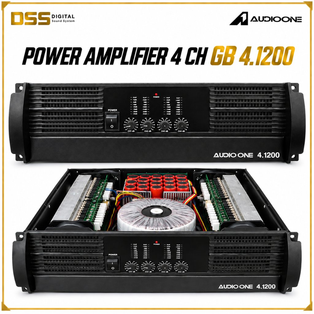 Professional Power Amplifer 4 Channel Class GB AudioOne 4.1200 Sound System Original DSS