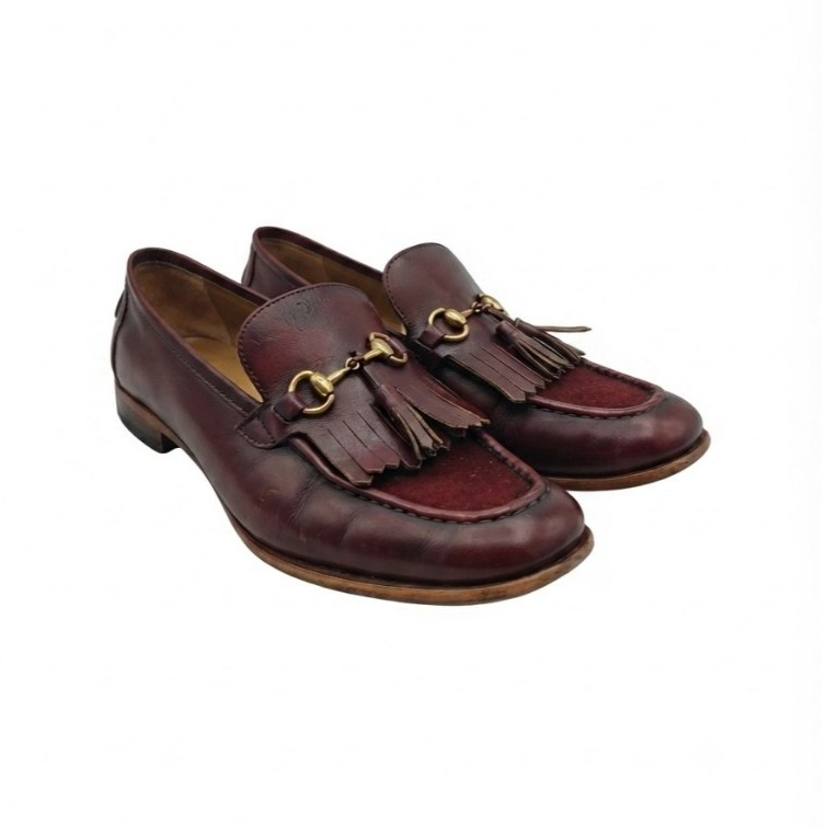 Sepatu Loafers NAPPA MILANO Horsebit Burgundy