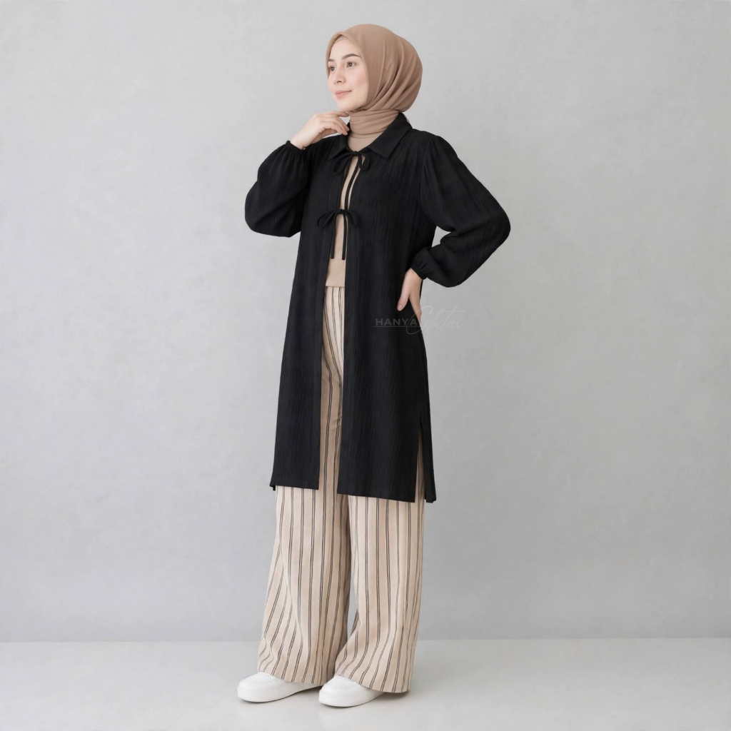 OUTER TUNIK PANJANG / CARDIGAN POLOS / OUTER WANITA CARDIGAN PANJANG