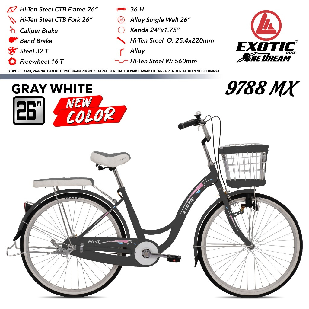 Sepeda mini exotic 9788 mx 26 inch sepeda perempuan ctb 26 exotic mx 9788