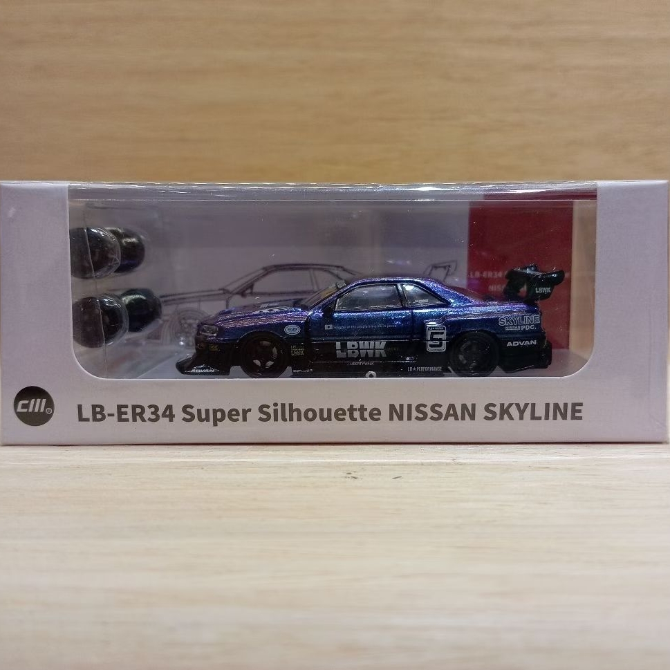 CM MODEL NISSAN SKYLINE LB-ER34 SUPER CHROME GUNGGREY ER07