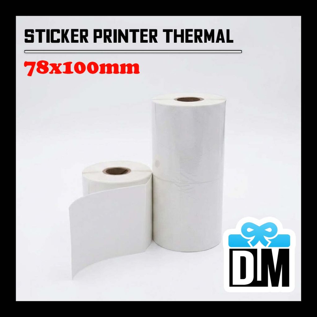 Kertas Sticker Printer Thermal Roll 78x100mm Resi online shop (Label Resi Pengiriman)