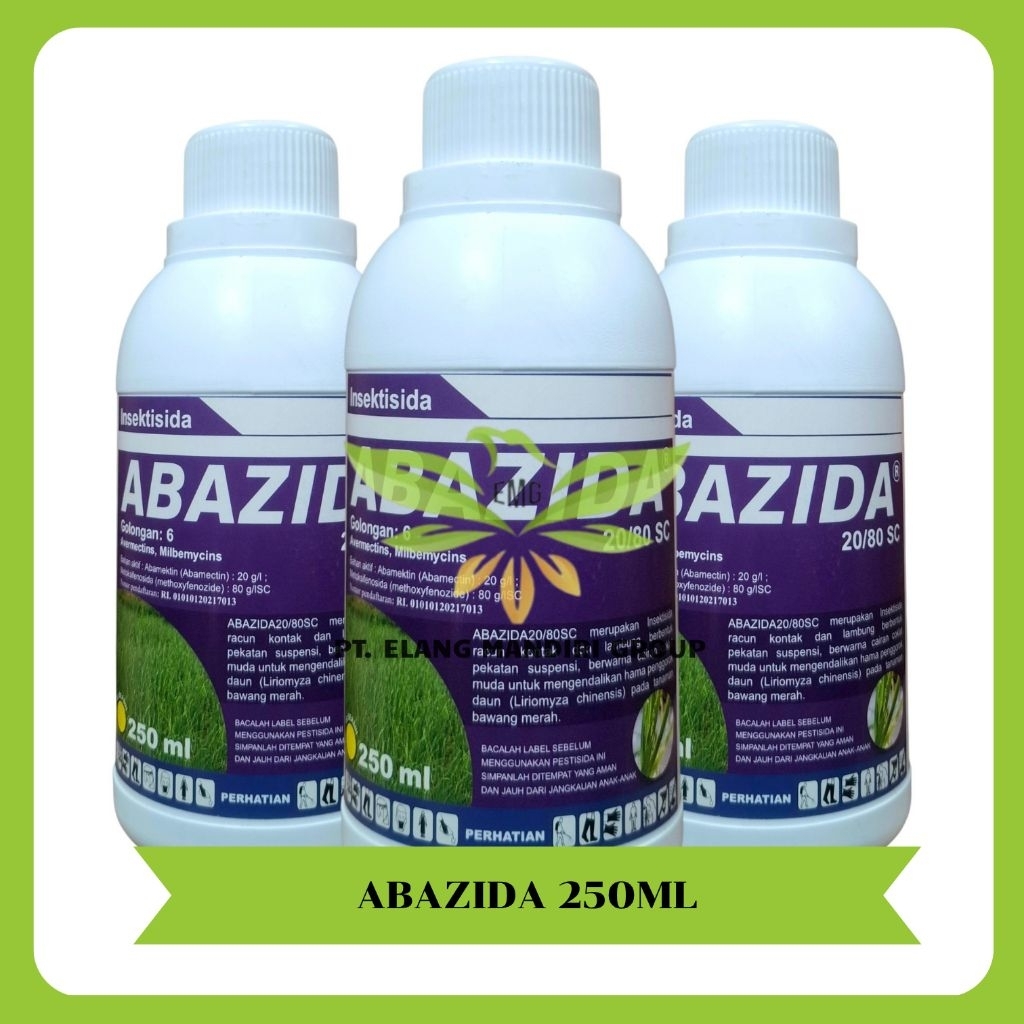 Insektisida ABAZIDA 250ml 20/80 SC Basmi Hama Penggerek Daun Bahan Aktif Abamectin 20g/l Methoxyfeno