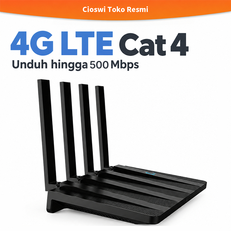 Cioswi  Wireless Modem 4G Kartu Wifi SIM Router 4G  500Mbps 2 port