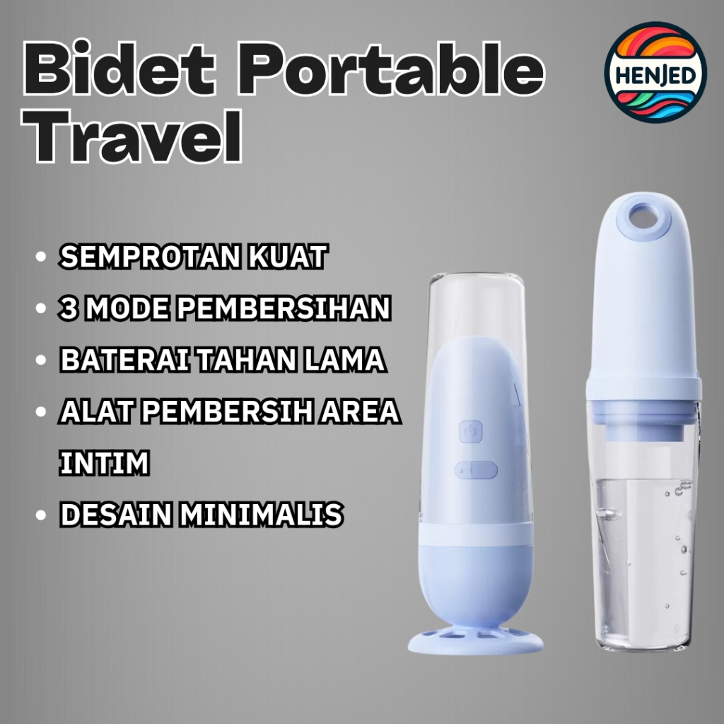 Bidet Portable Elektrik Semprotan Kuat 3 Mode Pembersih Area Intim Praktis untuk Travel Dewasa