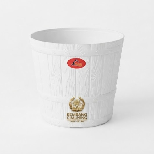 Pot Tanaman Putih  Alexish 20 Putih Plastik Tebal - Pot Tanaman Hias Minimalis Diameter 20 cm Kemban