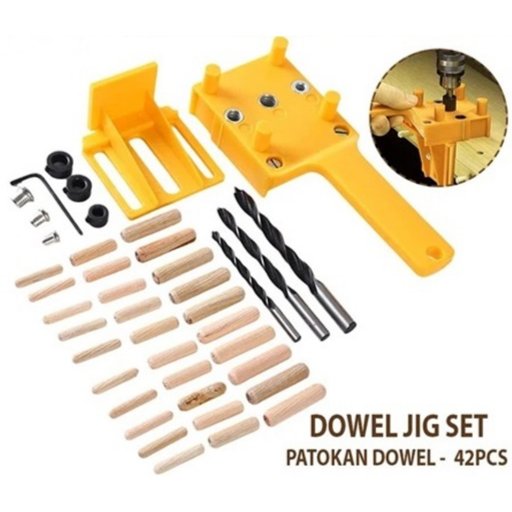 Dowel jig SET Pin mata bor stopper / tools bor dowel jointer sambungan papan kayu