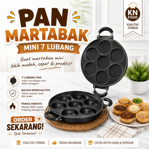 Cetakan kue martabak mini 7 lubang-PAN MARTABAK.