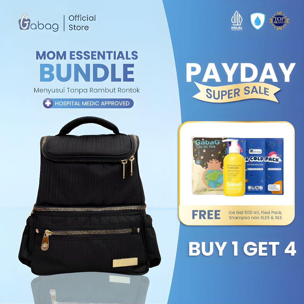 Gabag Cooler Bag GEMINI 2 Sekat | Muat Pompa ASI Besar, Double Cooler Tahan Dingin 24 Jam, Anti Boco