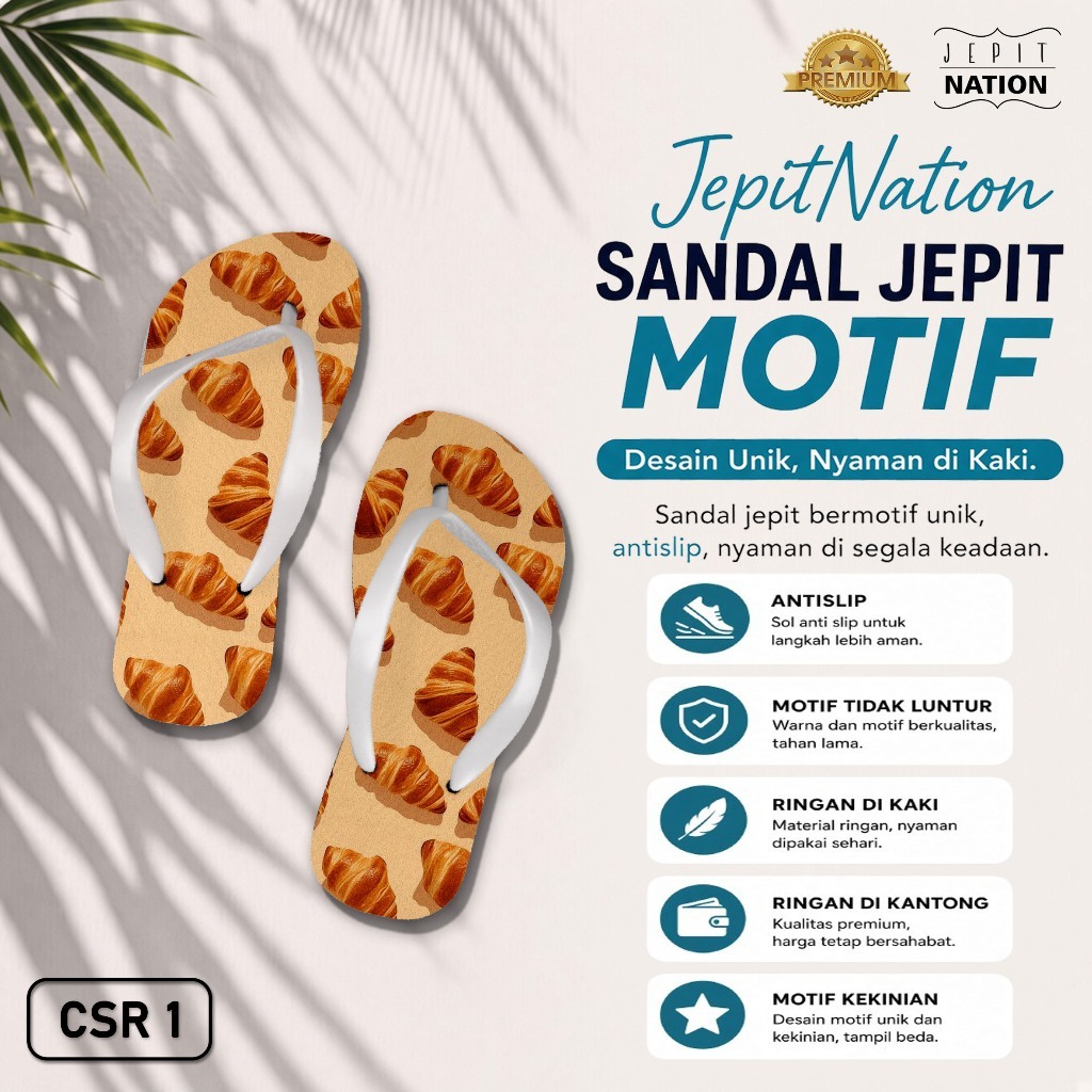 [SANDAL JEPIT] CROISSANT (CSR), JEPITNATION Sendal Jepit Cowo Pria Wanita Perempuan Dewasa Anak Bali
