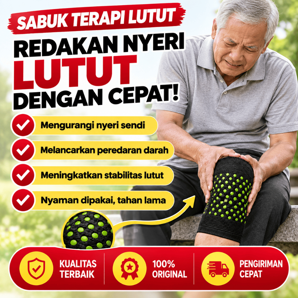 Sabuk Terapi Lutut untuk Lansia & Orang Tua | Knee Support Penyangga Lutut Nyeri Sendi | Pelindung L