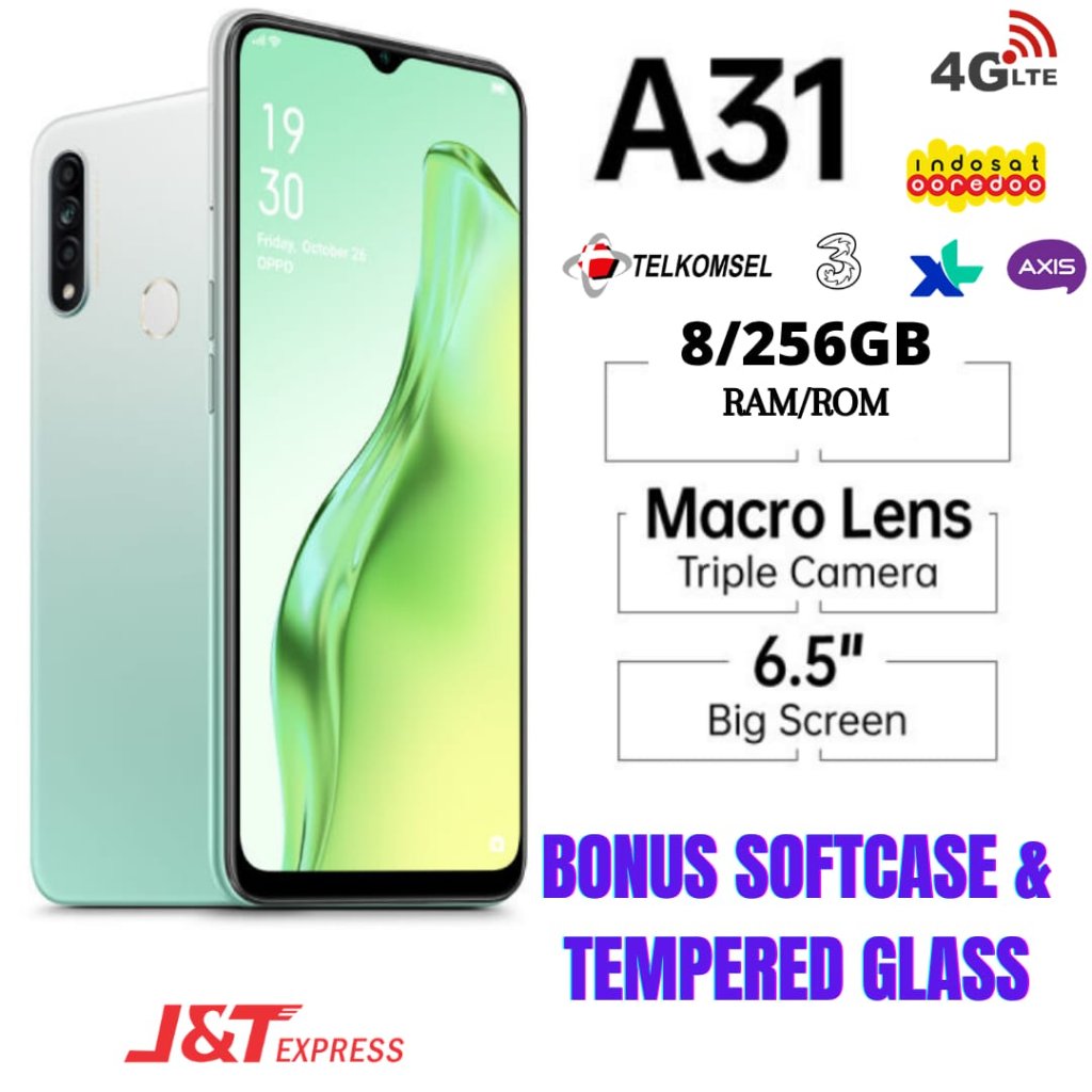 HP smartphone OPPO A31 ram 8/256GB 4G LTE BERGARANSI