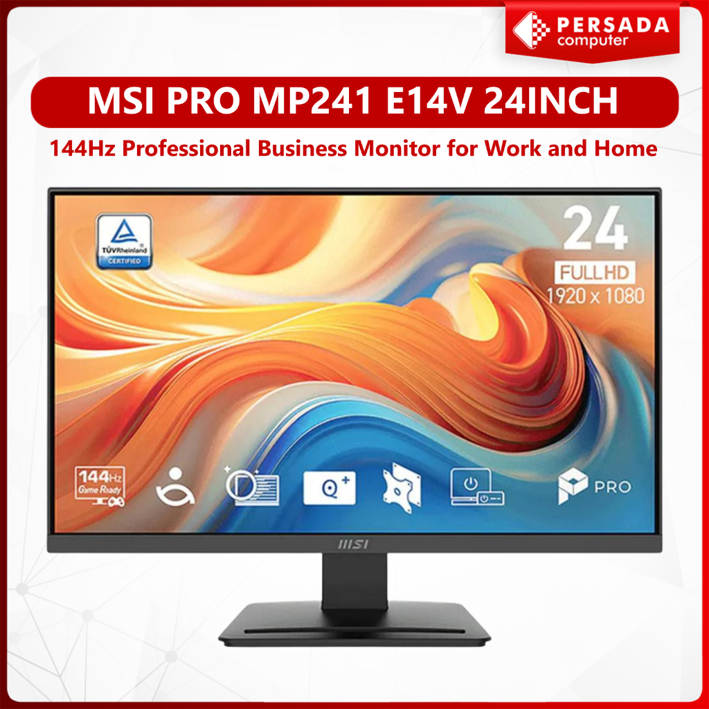 MSI PRO MP241 E14V 24" 144Hz Professional Business Monitor for Work and Home