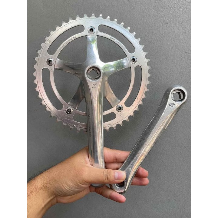 Crankset Suntour Superbe Pro NJS BCD 144, panjang arm 165 mm, chainring Sugino Mighty Competition 48